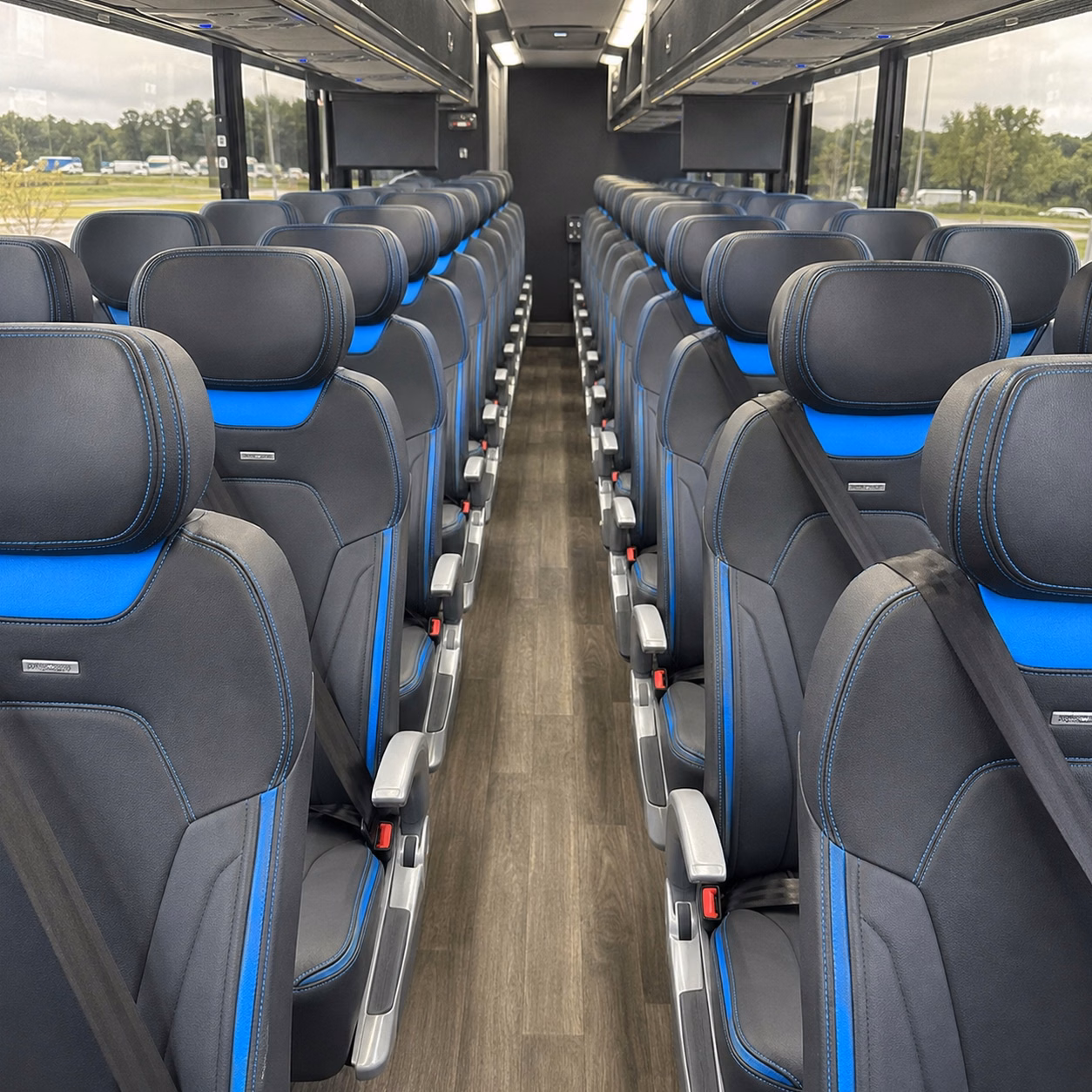 56 passenger charter bus inside